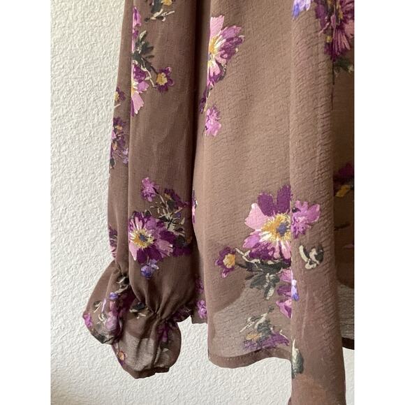 Torrid Top Blouse Multicolor Floral Pullover Semi Sheer - Picture 5 of 12